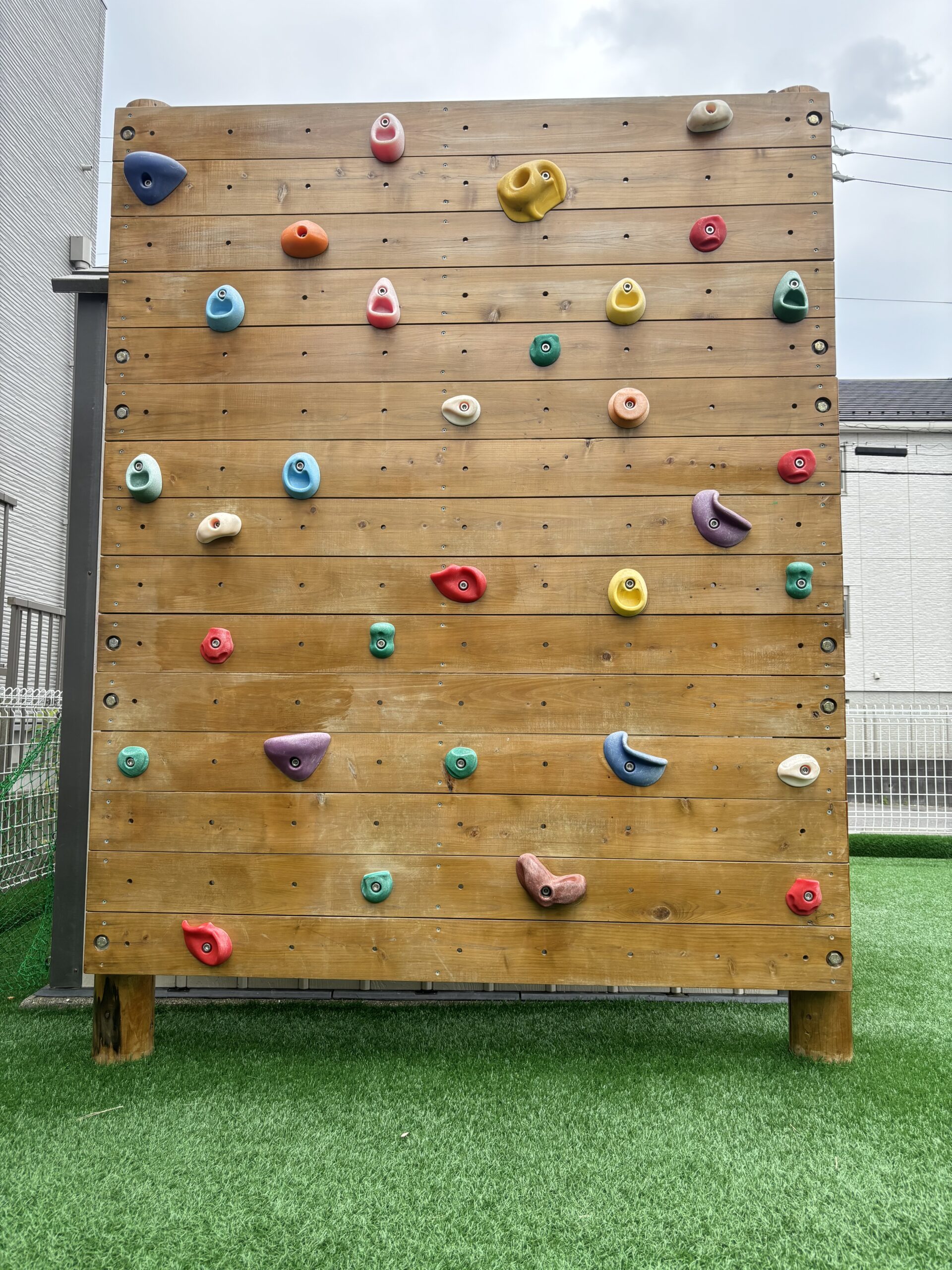 Kindergarten playground kids climbing wall