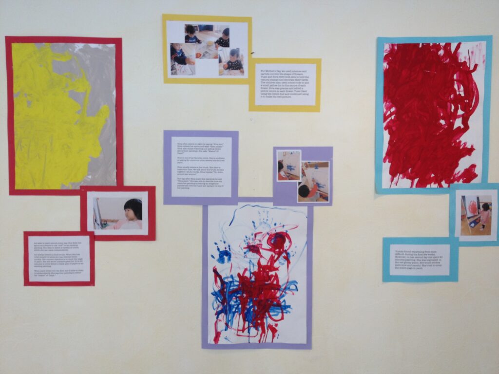 子どもの作品と学びの記録 – ディスカバリーインターナショナルスクール 名古屋 名古屋のディスカバリーインターナショナルスクールのレッジョ・エミリア風ドキュメンテーションの壁展示
